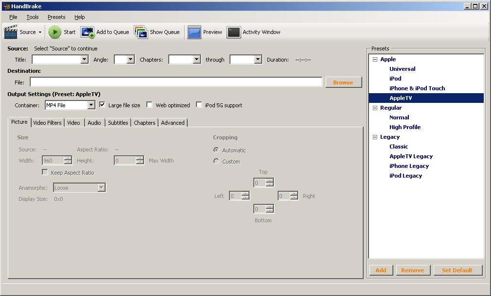 handbrake converter dvds error