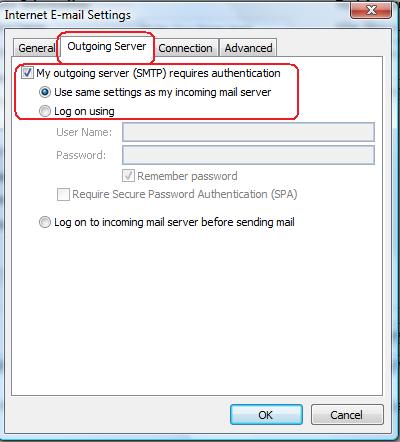 Outlook-Outgoing-Server-Setting