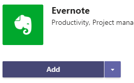 using evernote with microsoft teams